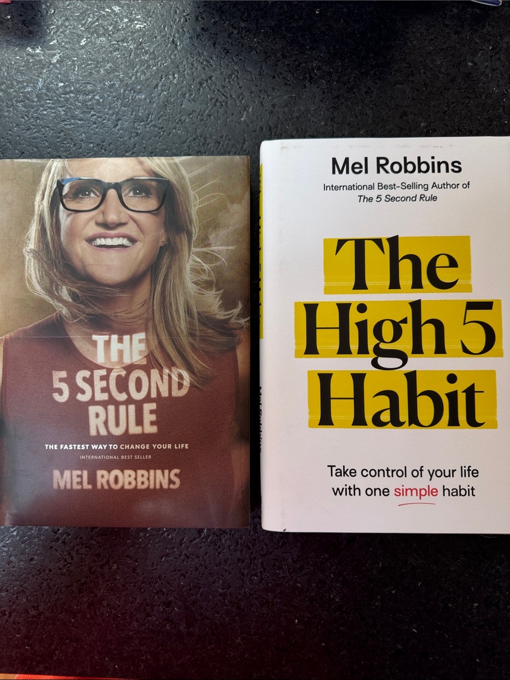 Mel Robbins The 5 Second Rule & The High 5 Habit - Yellow & White Covers